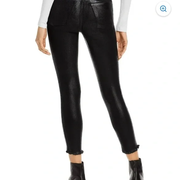 We the Free Phoenix Coated Skinny Jeans in Liquid Black SZ 25 - Picture 2 of 11